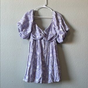 Altar'd State Lavender Floral Mini Dress